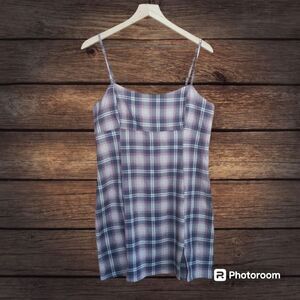 Aeropostale Plaid Scoop Neck Dress Size L